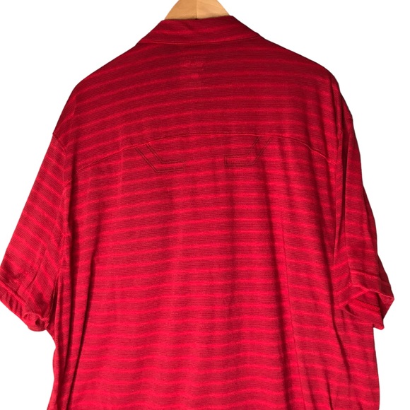 Mountain Hardwear 1/4 Zip Polo Shirt Performance Gear Red Stripes Men's XXL - Picture 9 of 12